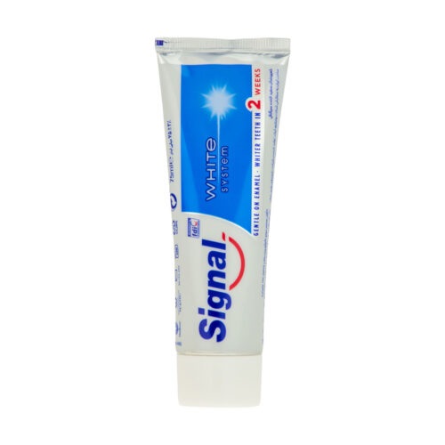 خمیر دندان سفید کننده سیگنال مدل White System حجم 75 میل لیتر